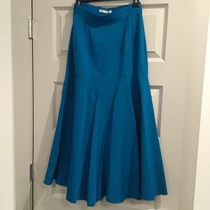 Turquoise Blue Fit and Flare Skirt